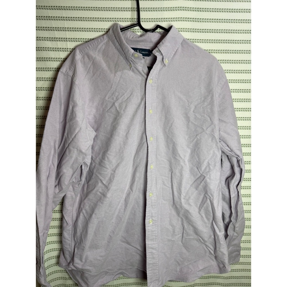 Ralph Lauren Mens Button Down Shirt Lavender Purple Oxford Classic Fit Size XL